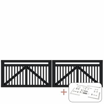 Linea dubbelgrind inkl. beslag - 300×80 cm